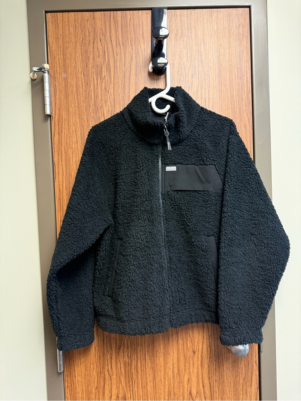 FIGS Black Sherpa Full-Zip Jacket
